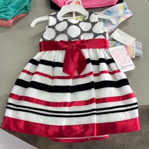 Bonnie Baby Black and White Fit and Flare Sleeveless Dress